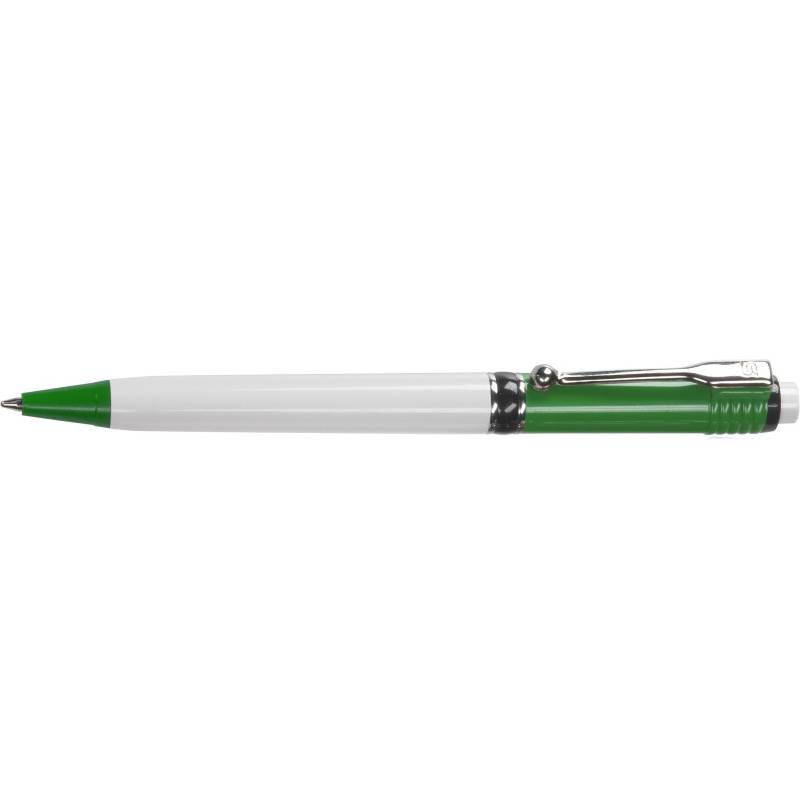 Plastové guľôčkové pero Stilolinea Brazil, biela / zelená